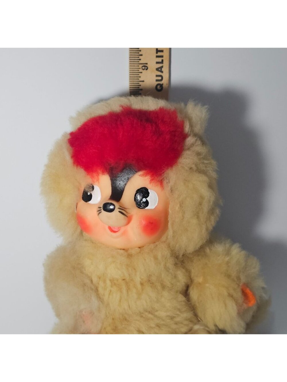 Vintage Rubber Face Chipmunk Plushie Carnival Prize Made In Japan 1950s Collecti - Picture 6 of 6